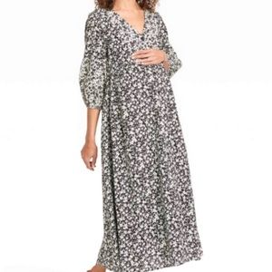 the nines by HATCH black/white floral poplin maternity dress - size M